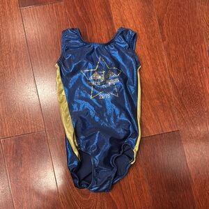 Blue and Gold Bodysuit with Metallic size 8